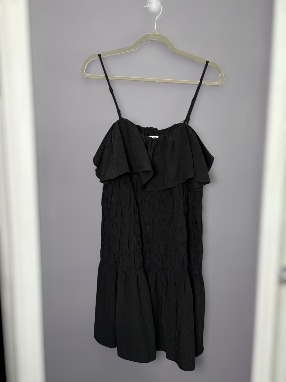 Future Collective Black Smocked Ruffle Dress XL